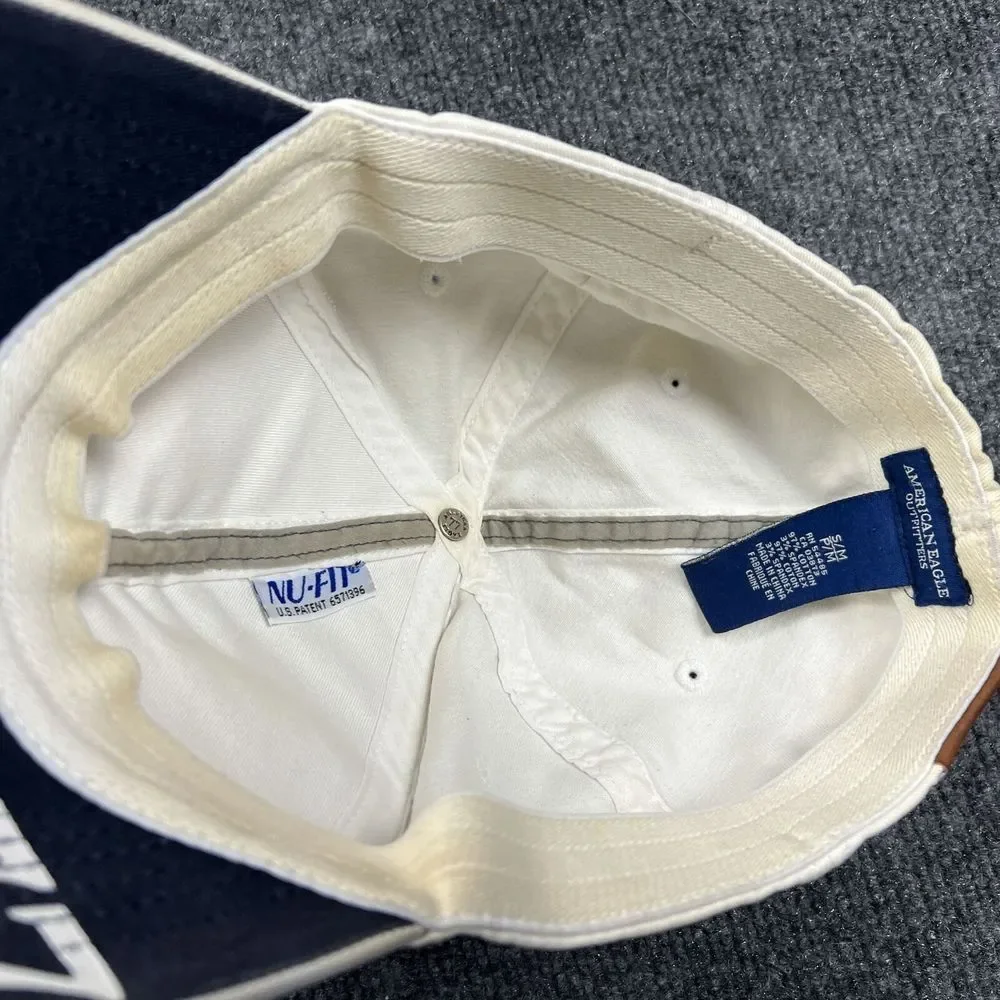 American Eagle Since‎ 77 Cap Adult Small/Medium S/M Big AE Graphic White Hat